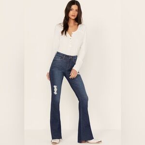 Idyllwind Fulton Vintage Gypsy High Rise Bootcut Jeans Size 2/34 Western Raw Hem